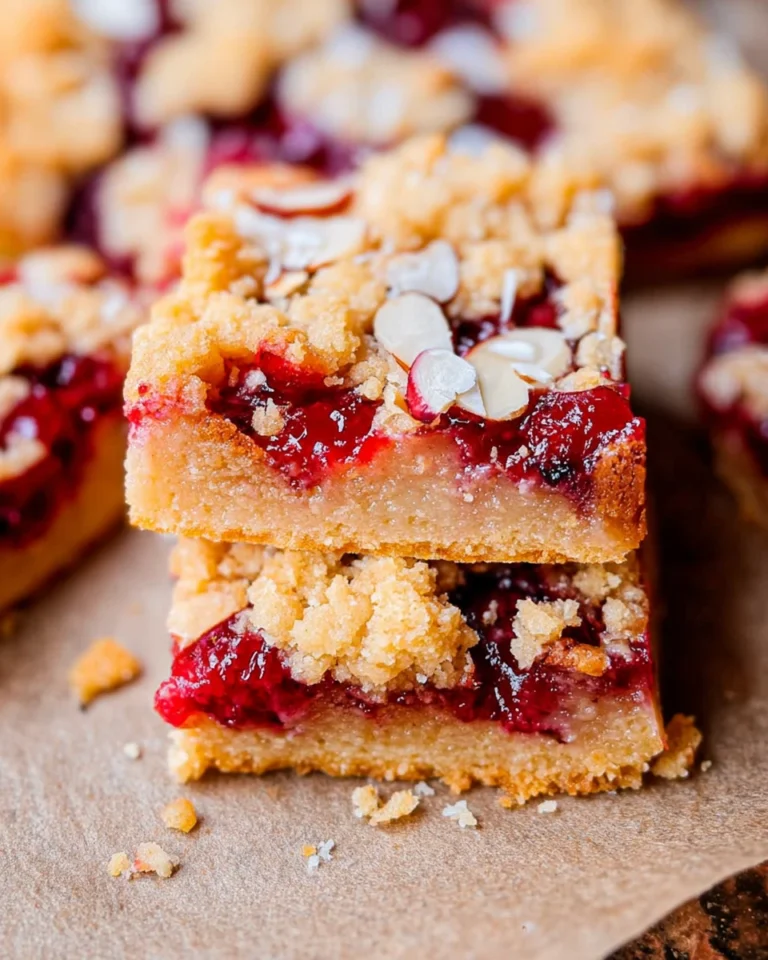 Raspberry Crumble Bars with Almond Streusel