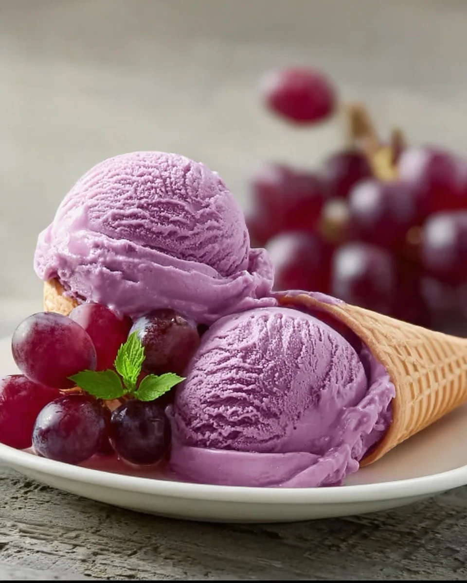 Refreshing Grape Juice Ice Cream