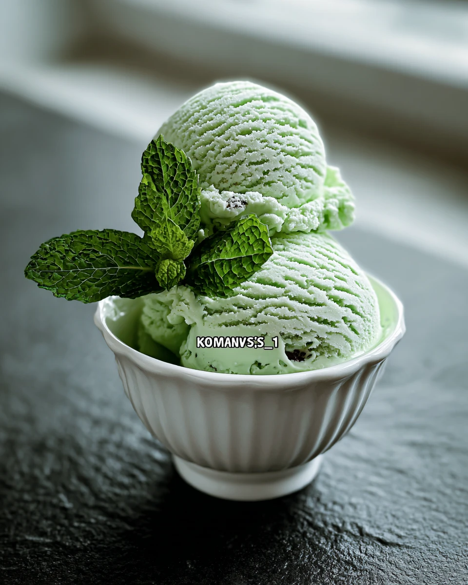 Refreshing Homemade Fresh Mint Ice Cream