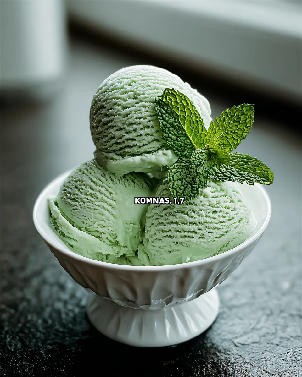 Refreshing Homemade Fresh Mint Ice Cream