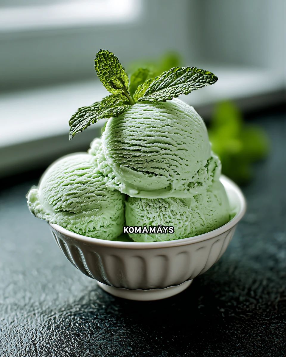 Refreshing Homemade Fresh Mint Ice Cream