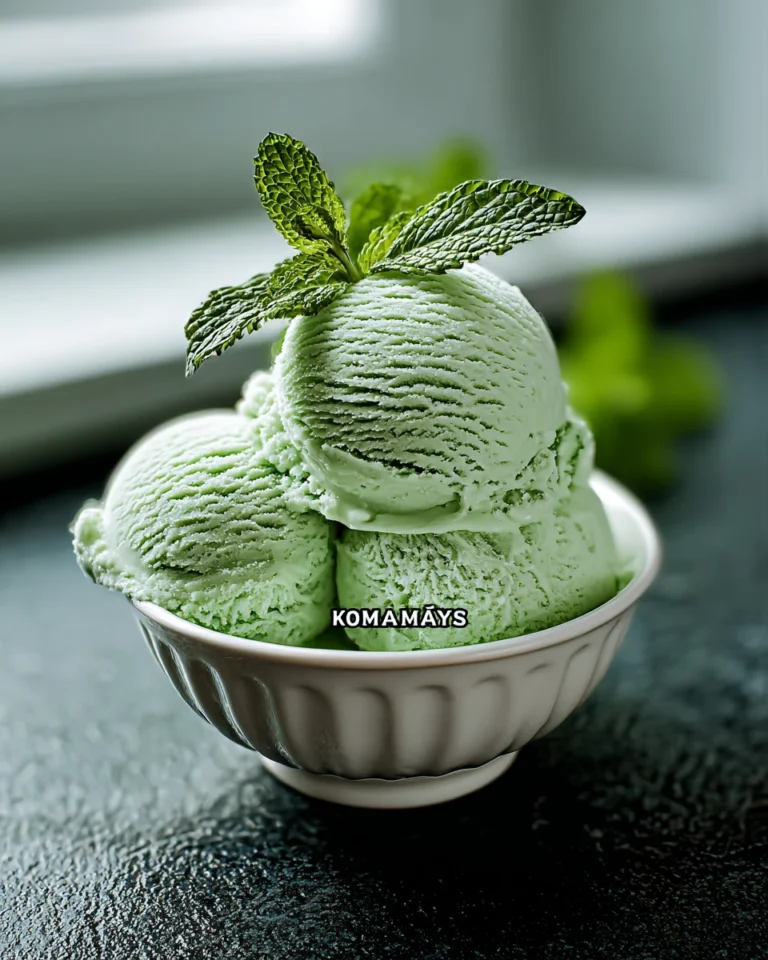 Refreshing Homemade Fresh Mint Ice Cream