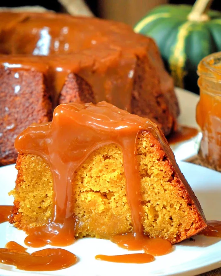 Slow Cooker Sticky Caramel Pumpkin Cake