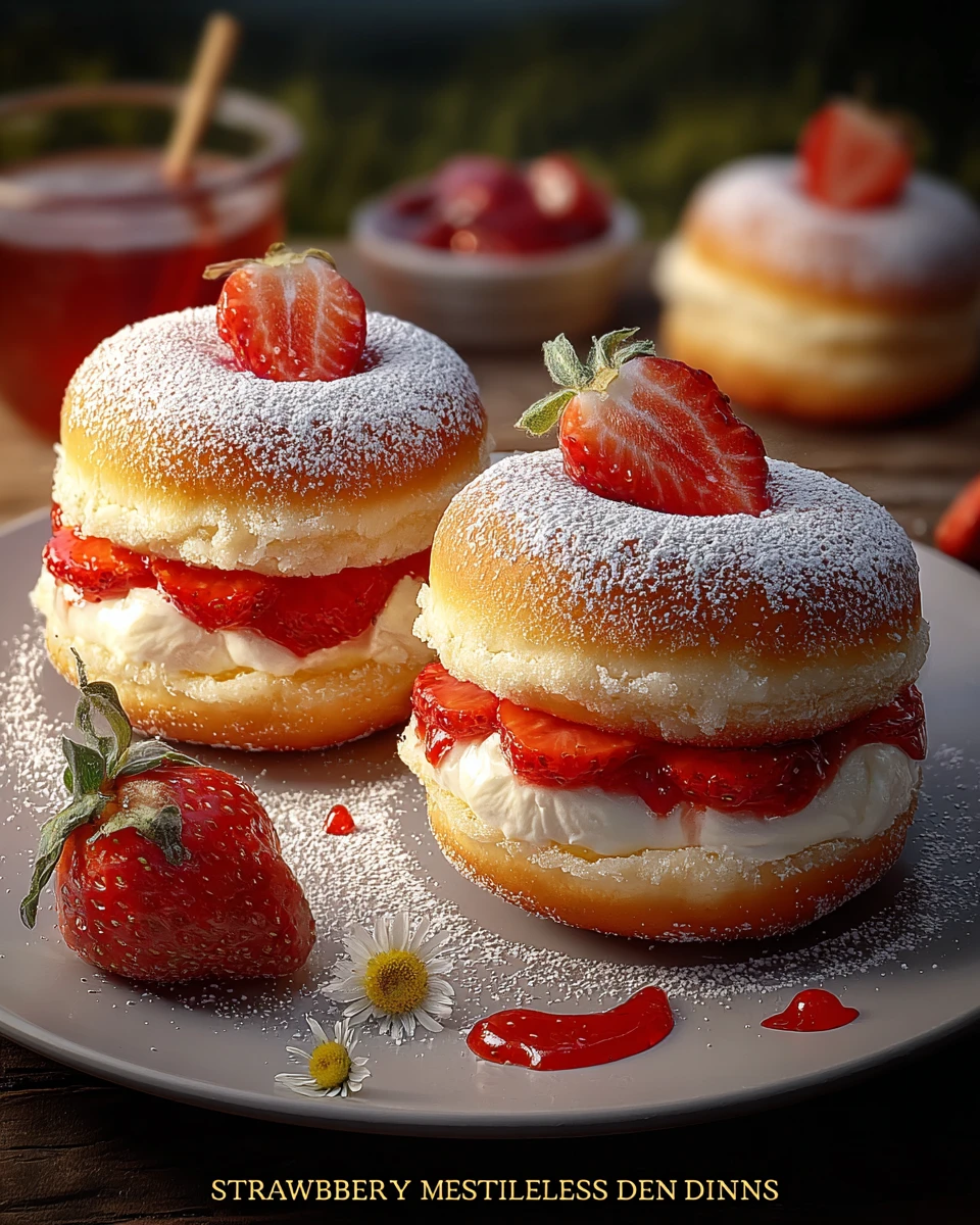 Strawberry Cheesecake Stuffed Donuts