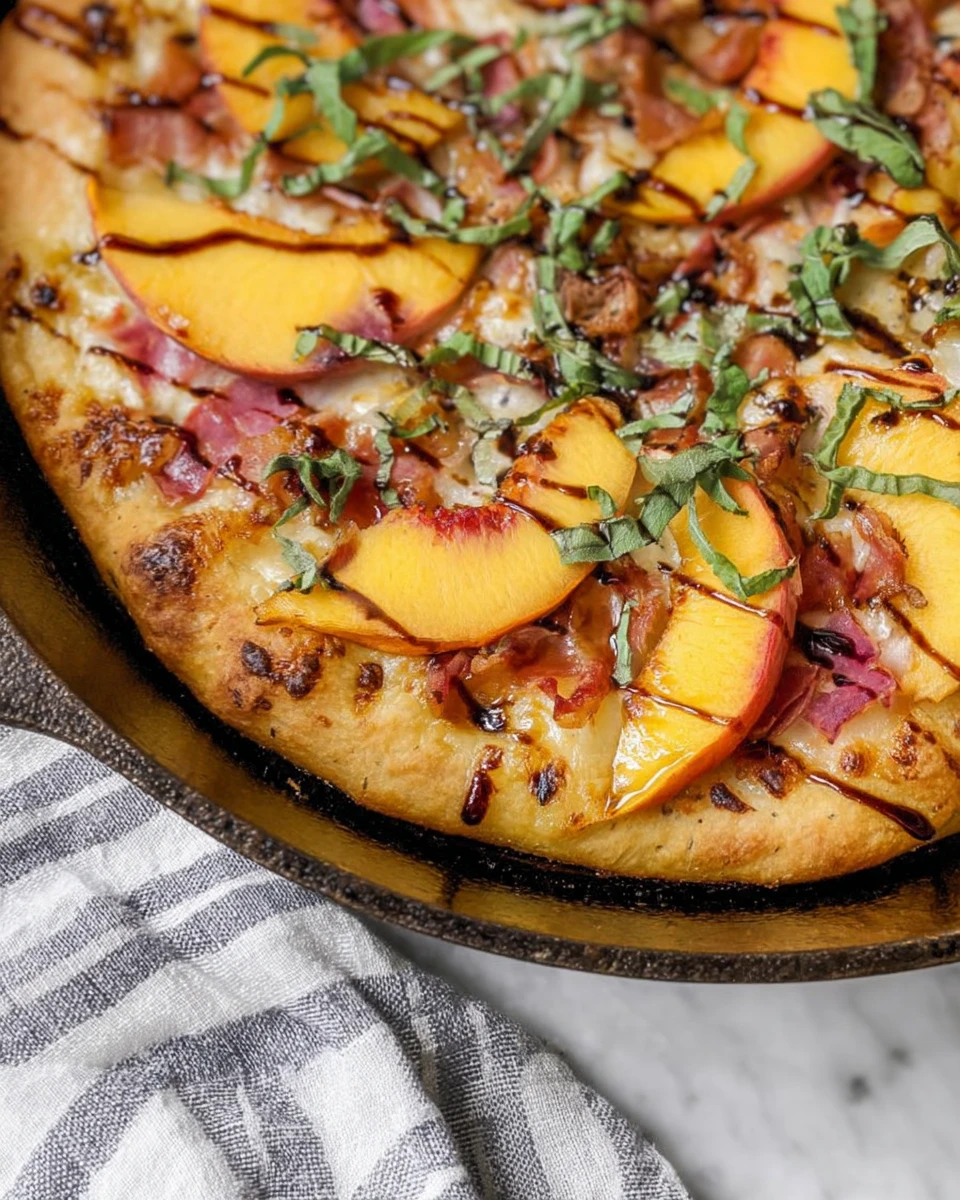 Summer Peach and Prosciutto Pizza