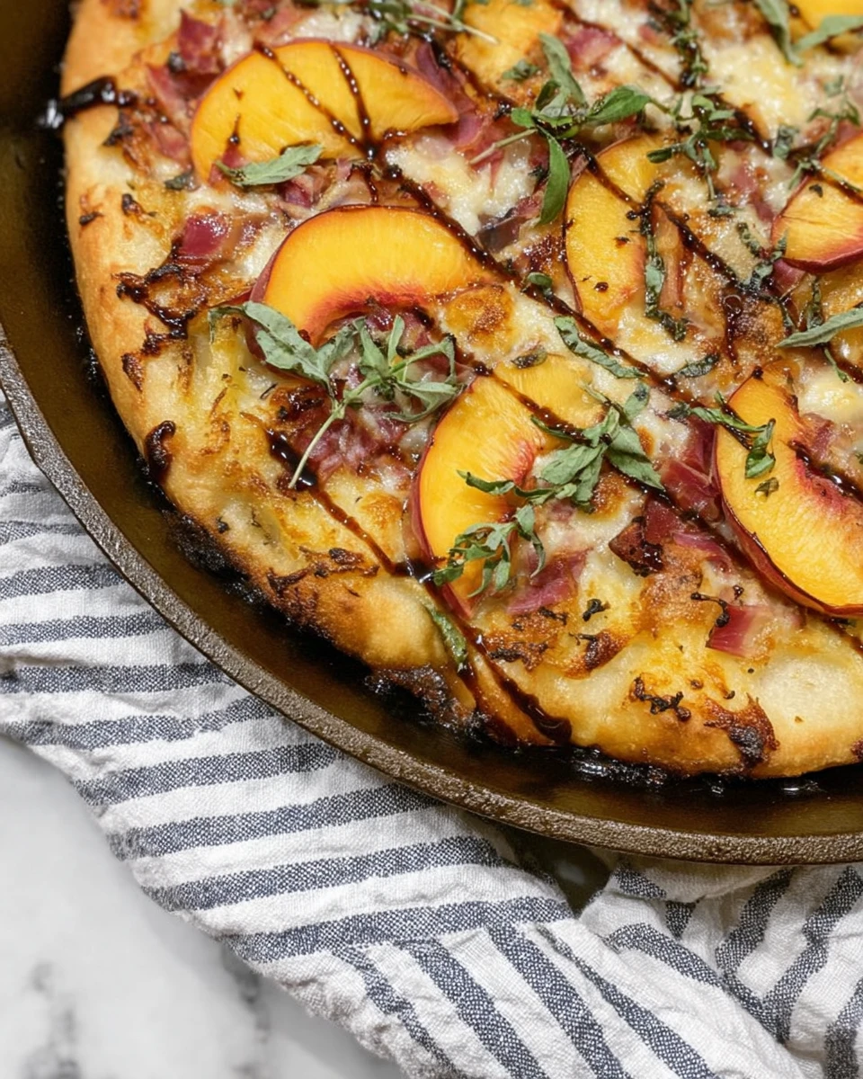 Summer Peach and Prosciutto Pizza