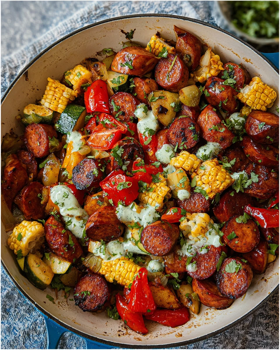 Summer Sausage Skillet with Andouille Sausage