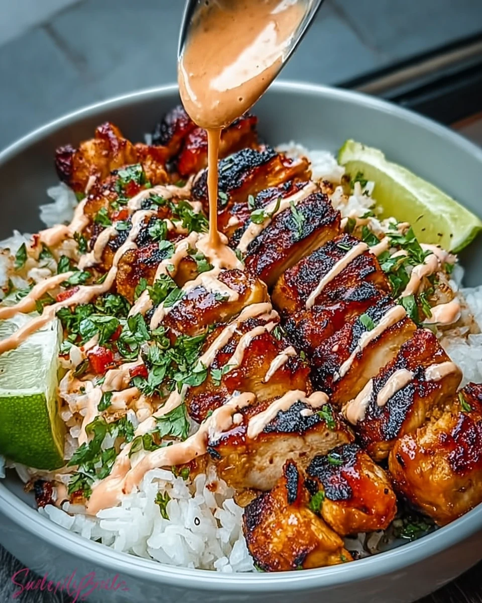 Sweet Chili Chicken Bowl with Coconut Lime Drizzle