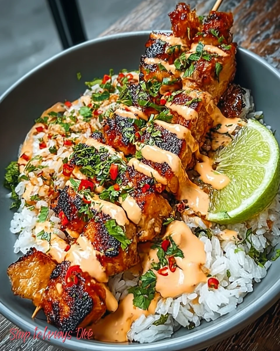 Sweet Chili Chicken Bowl with Coconut Lime Drizzle
