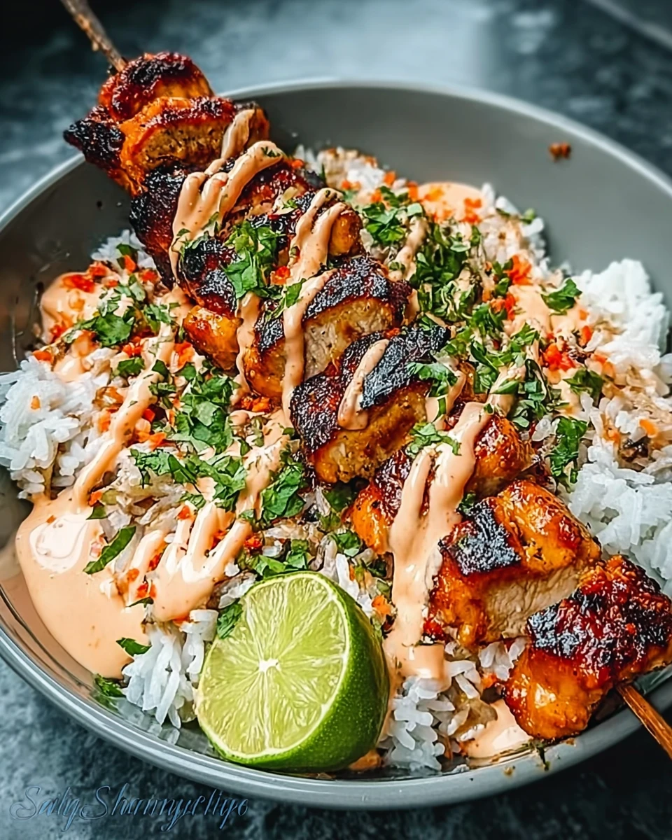 Sweet Chili Chicken Bowl with Coconut Lime Drizzle