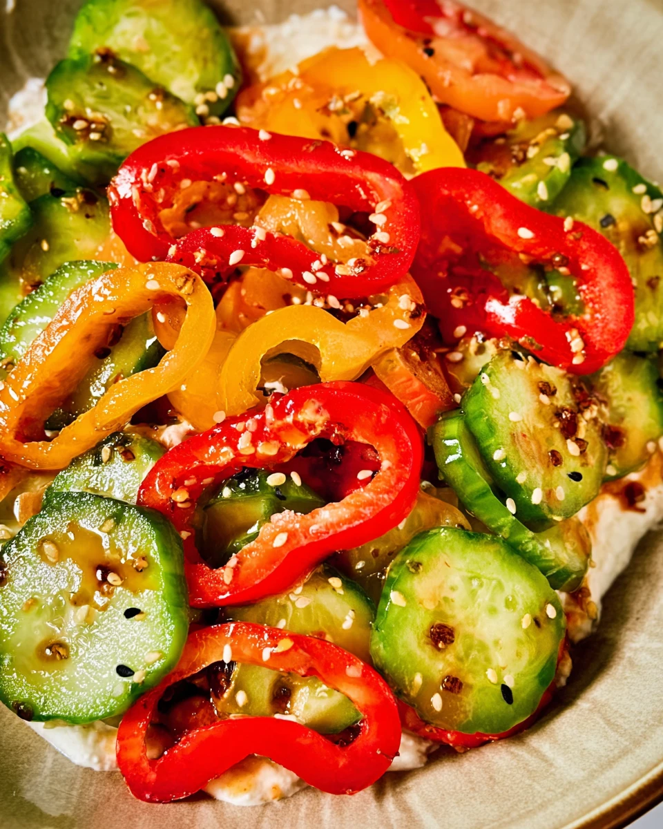 Viral TikTok Cucumber and Bell Pepper Salad