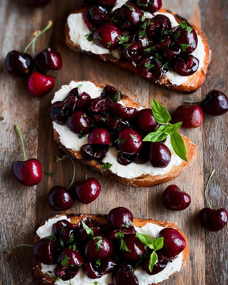 Whipped Ricotta Toast with Balsamic Cherries