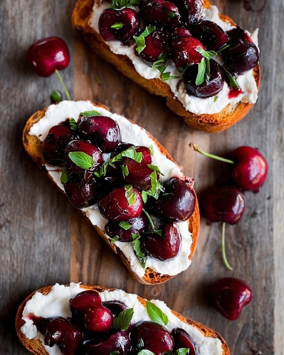 Whipped Ricotta Toast with Balsamic Cherries