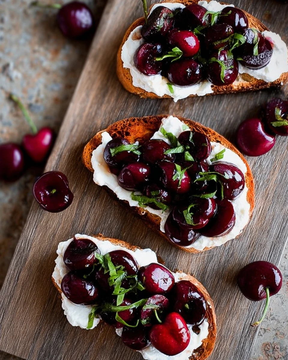 Whipped Ricotta Toast with Balsamic Cherries