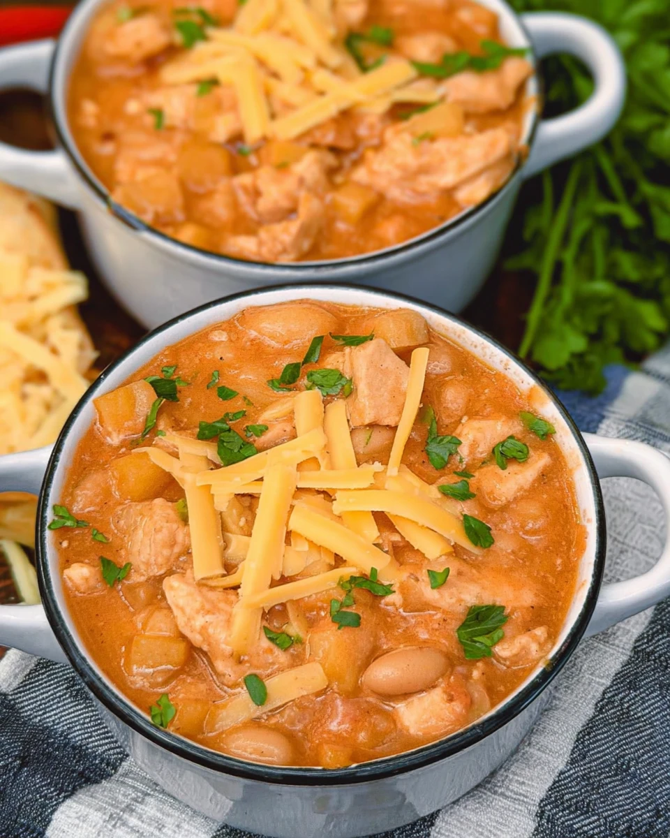 White Cheddar Apple Chicken Chili