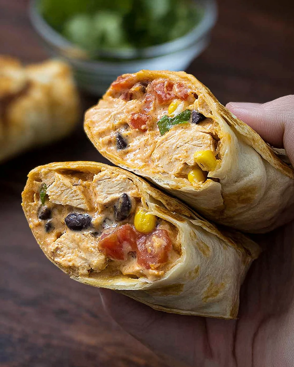 Air Fryer Southwest Chicken Burritos