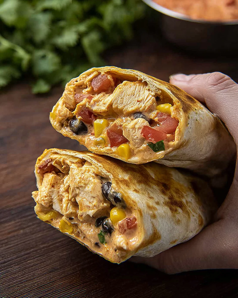 Air Fryer Southwest Chicken Burritos