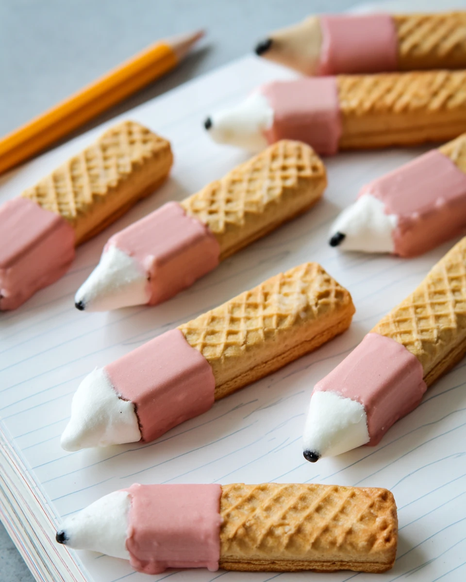 Back to School Pencil Wafer Cookies