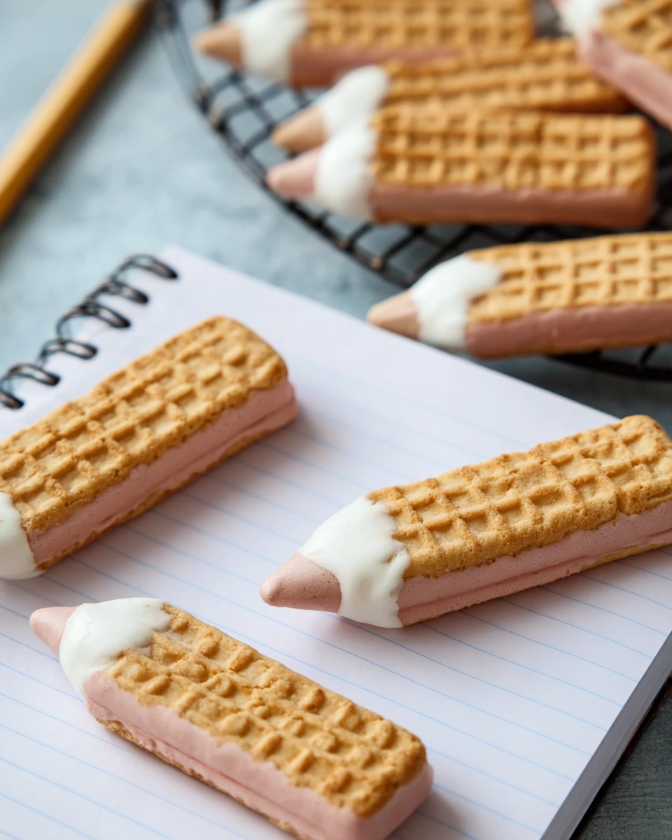 Back to School Pencil Wafer Cookies