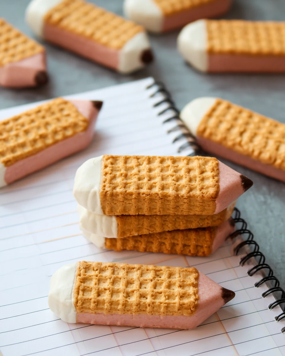 Back to School Pencil Wafer Cookies