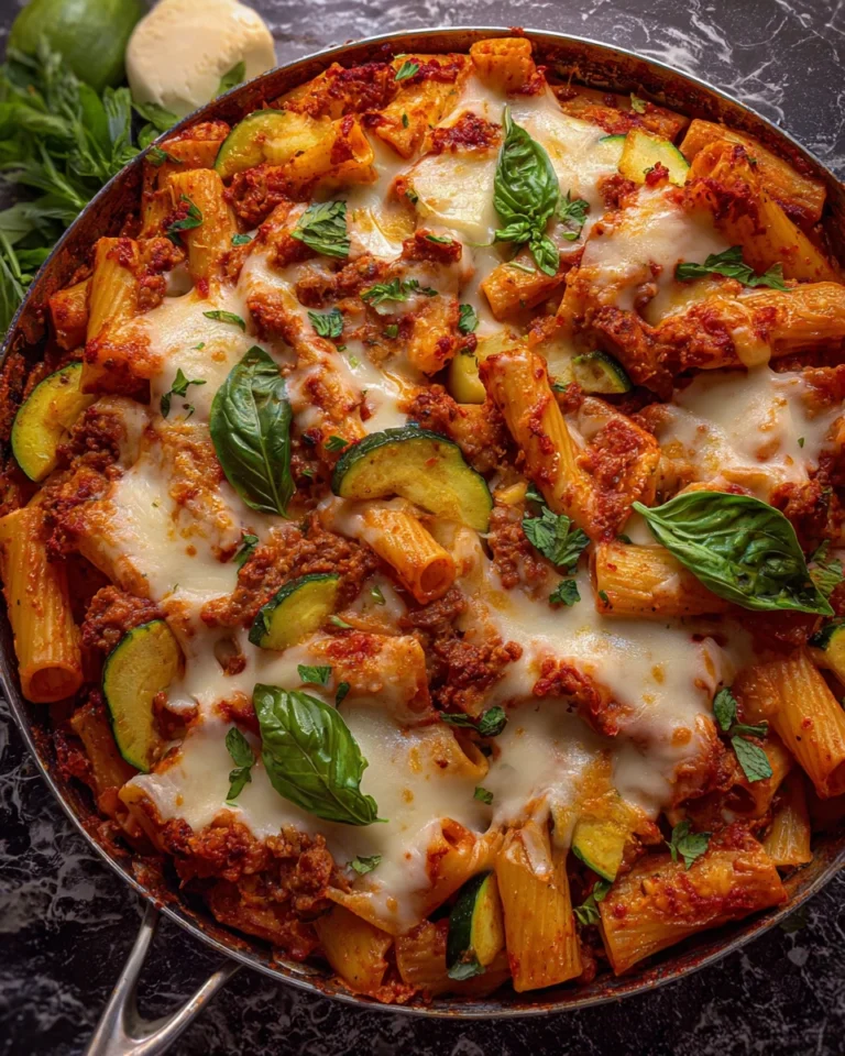 Baked Rigatoni Fra Diavolo with Sausage and Zucchini