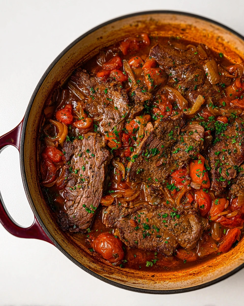 Carne en Bistec Colombian Steak with Tomatoes and Onions