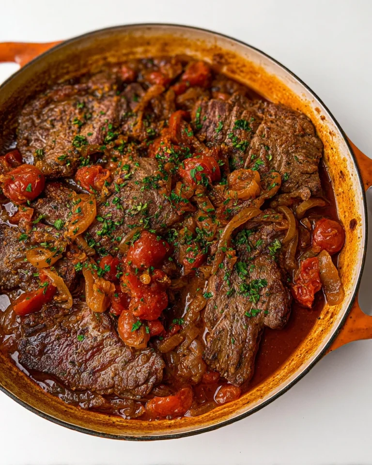 Carne en Bistec Colombian Steak with Tomatoes and Onions