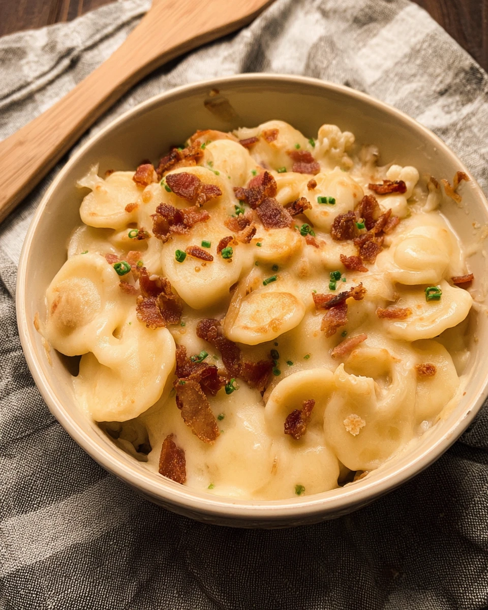 Cauliflower and Bacon Macaroni and Cheese