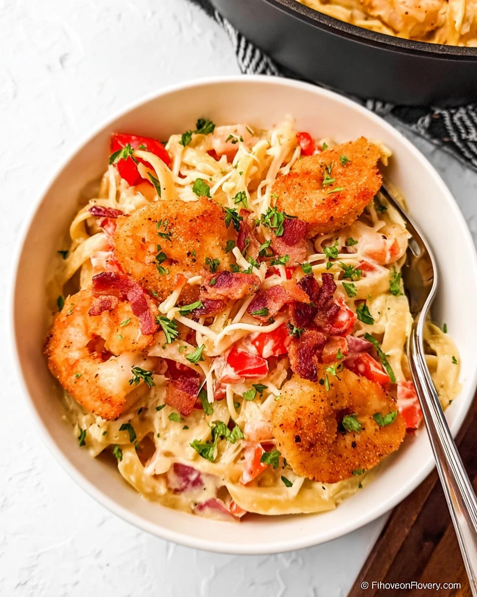 Chicken and Shrimp Carbonara