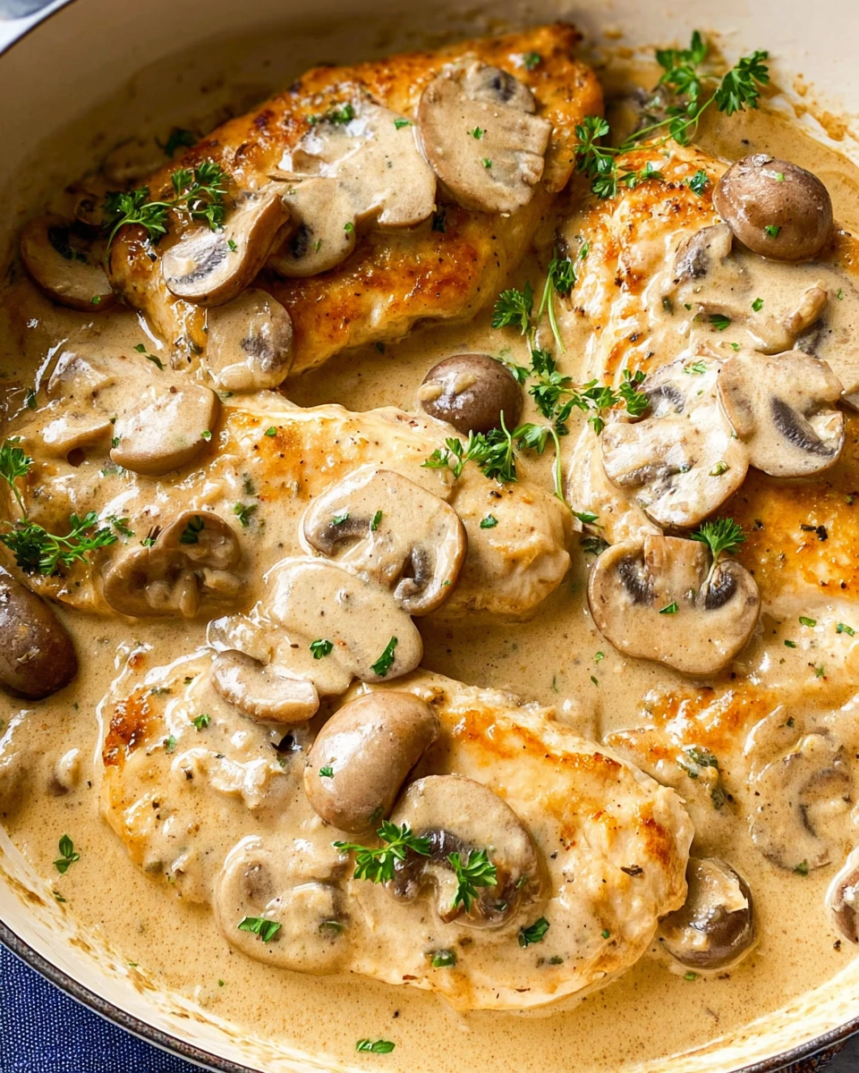 Chicken with Garlic Mushroom Sauce