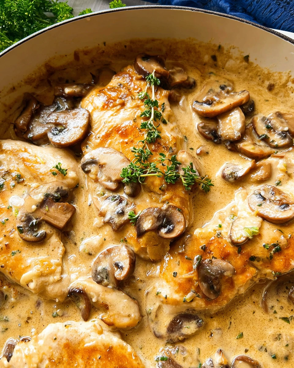Chicken with Garlic Mushroom Sauce