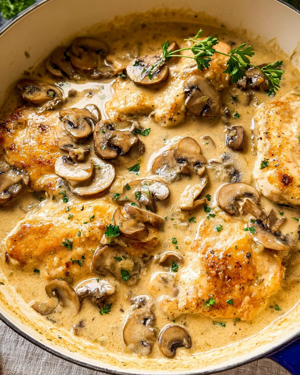 Chicken with Garlic Mushroom Sauce