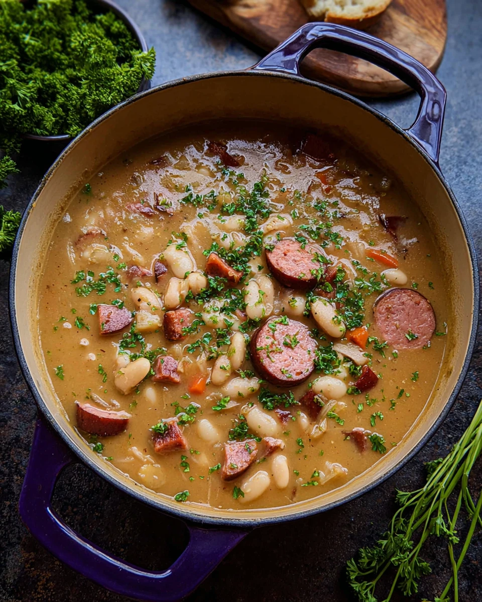 Creamy Bean Soup With Kielbasa