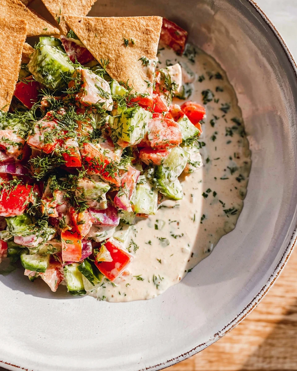 Creamy Herby Tahini Ranch Dressing with a Simple Middle Eastern Chopped Salad