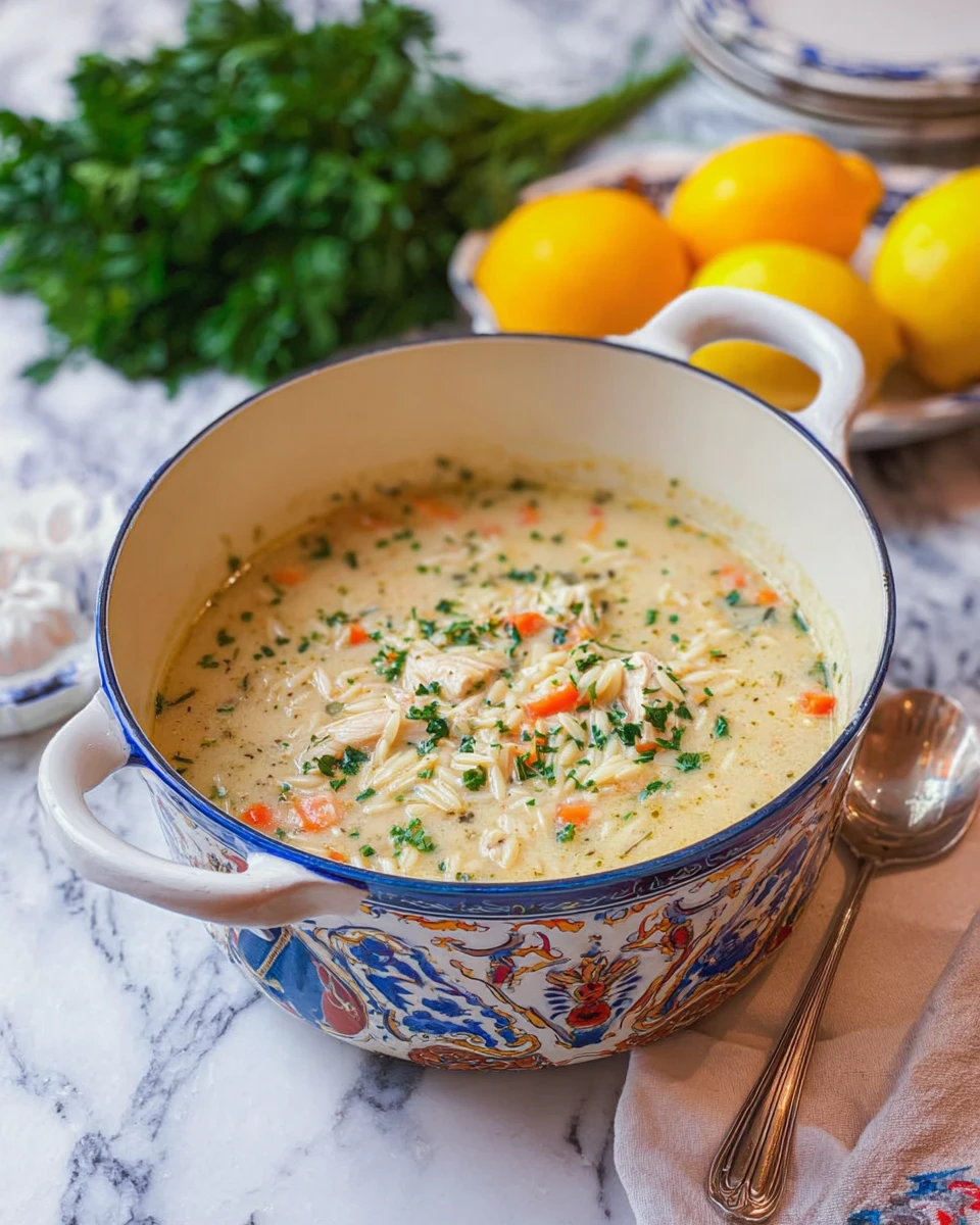 Creamy Lemon Orzo Chicken Soup