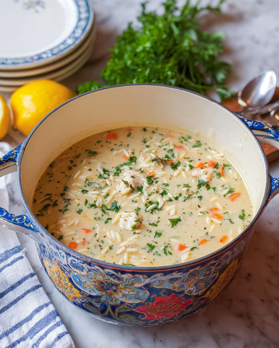 Creamy Lemon Orzo Chicken Soup