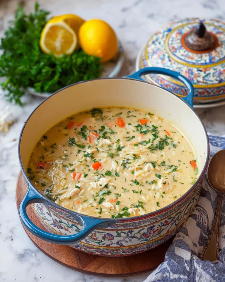 Creamy Lemon Orzo Chicken Soup