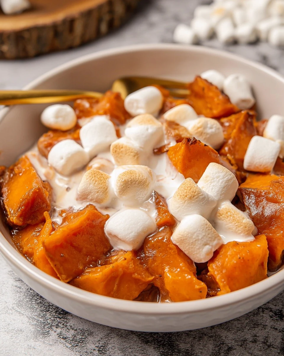 Crockpot Sweet Potatoes with Marshmallows