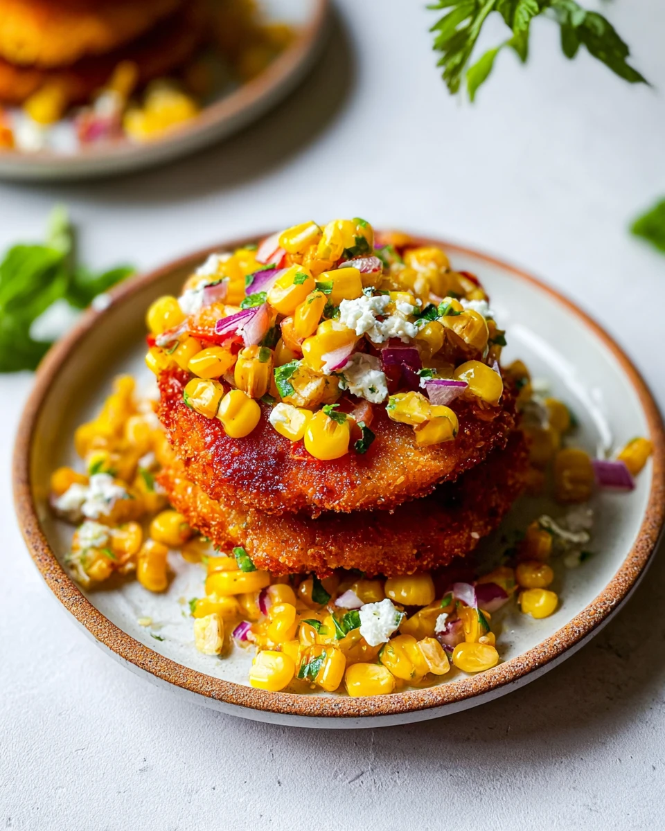 Fried Tomatoes with Corn Salsa