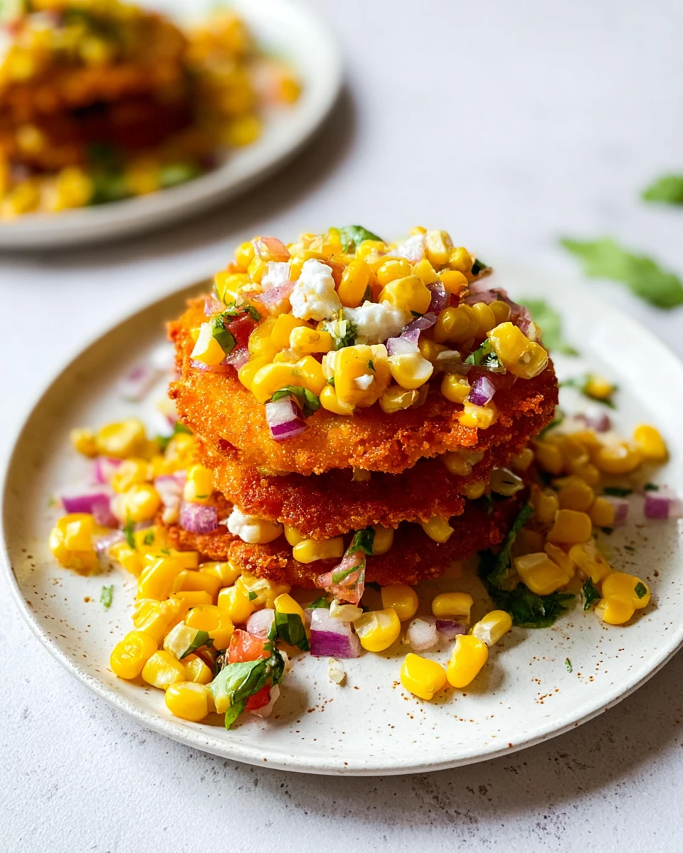 Fried Tomatoes with Corn Salsa