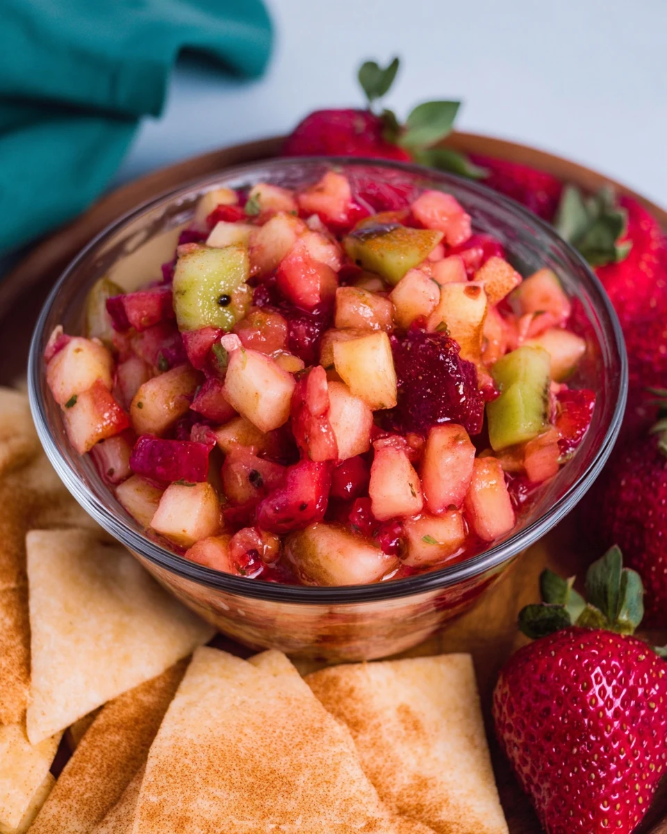 Fruit Salsa with Cinnamon Sugar Tortilla Chips