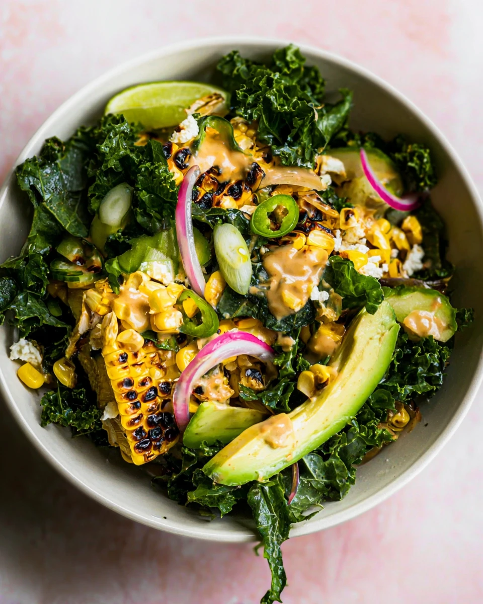 Grilled Corn Kale Salad