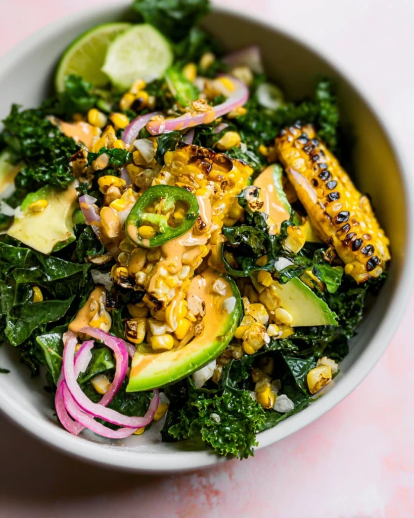 Grilled Corn Kale Salad
