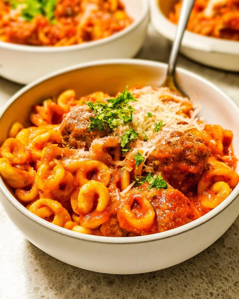 Homemade SpaghettiOs with Meatballs