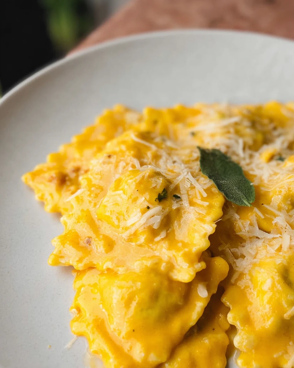 Italian Sausage Ravioli in Pumpkin Sauce