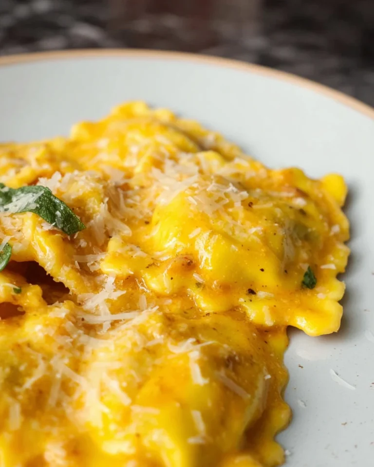 Italian Sausage Ravioli in Pumpkin Sauce