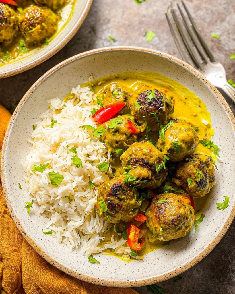 Jerk Meatballs In Coconut Curry Sauce