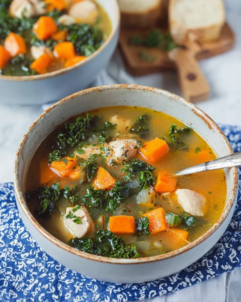 Kale & Sweet Potato Chicken Soup