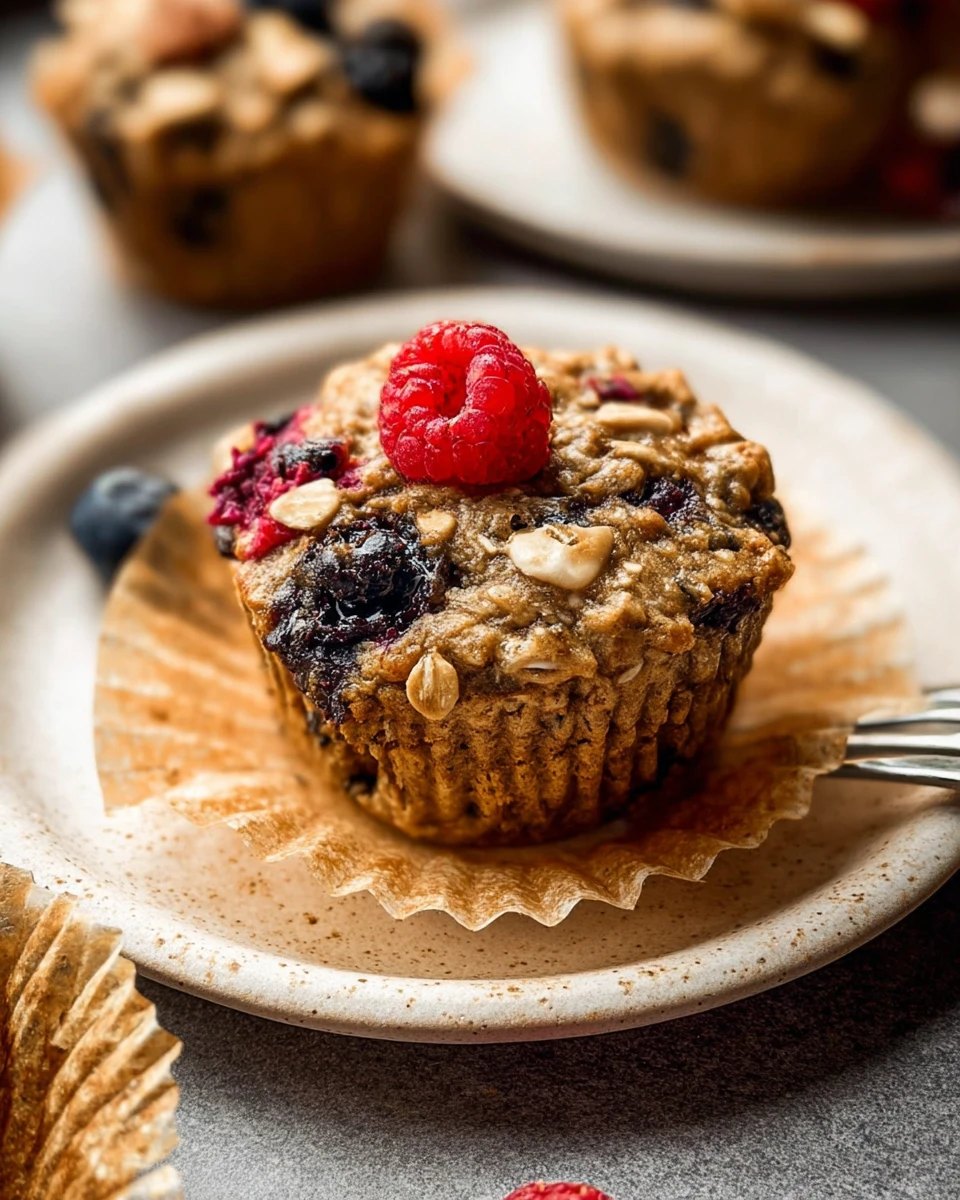 Mixed Berry Baked Oatmeal Muffins