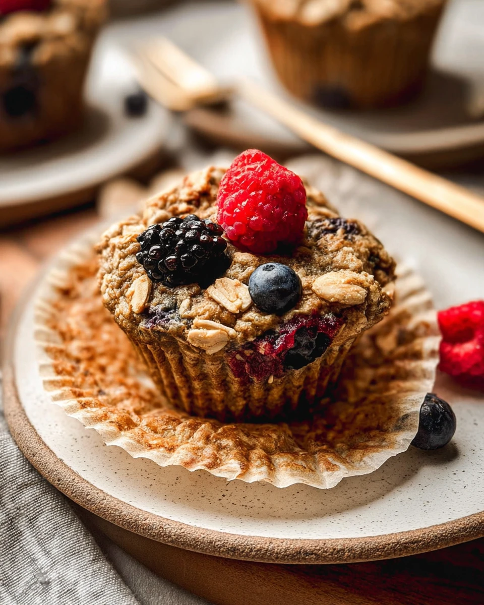Mixed Berry Baked Oatmeal Muffins